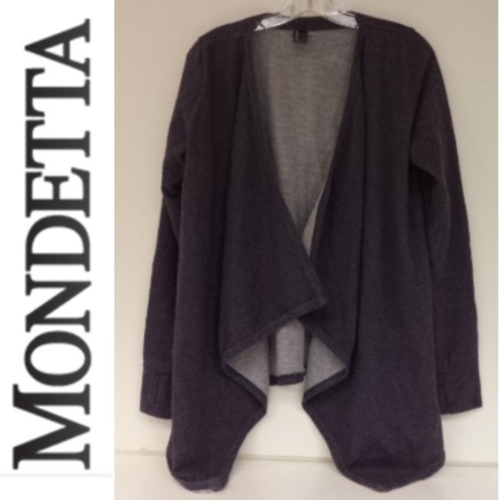 Mondetta Purple Fleece Wrap Cardigan M EUC